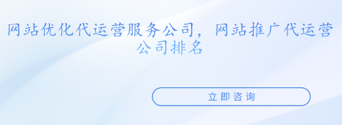 网站优化代运营服务公司，网站推广代运营公司排名