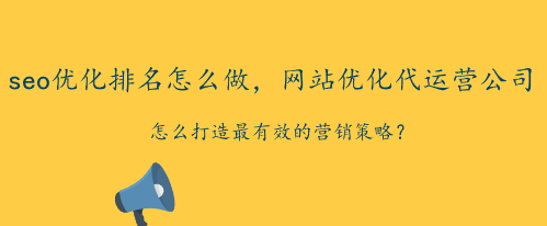 seo优化排名怎么做，网站优化代运营公司