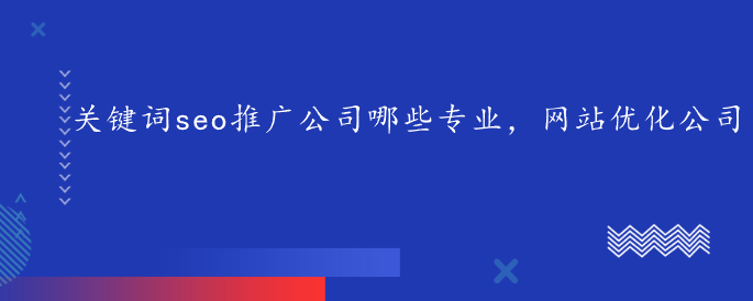 关键词seo推广公司哪些专业，网站优化公司