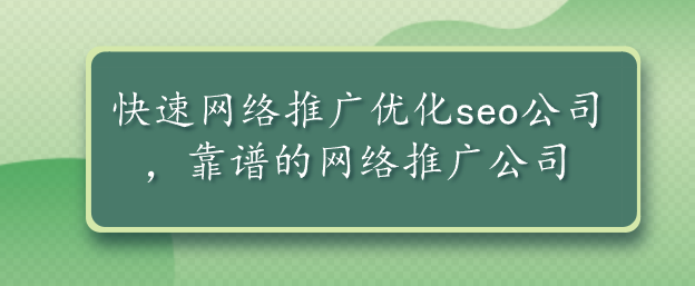 快速网络推广优化seo公司，靠谱的网络推广公司