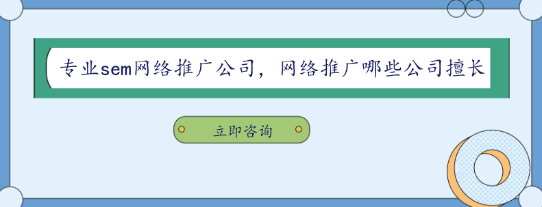 专业sem网络推广公司，网络推广哪些公司擅长